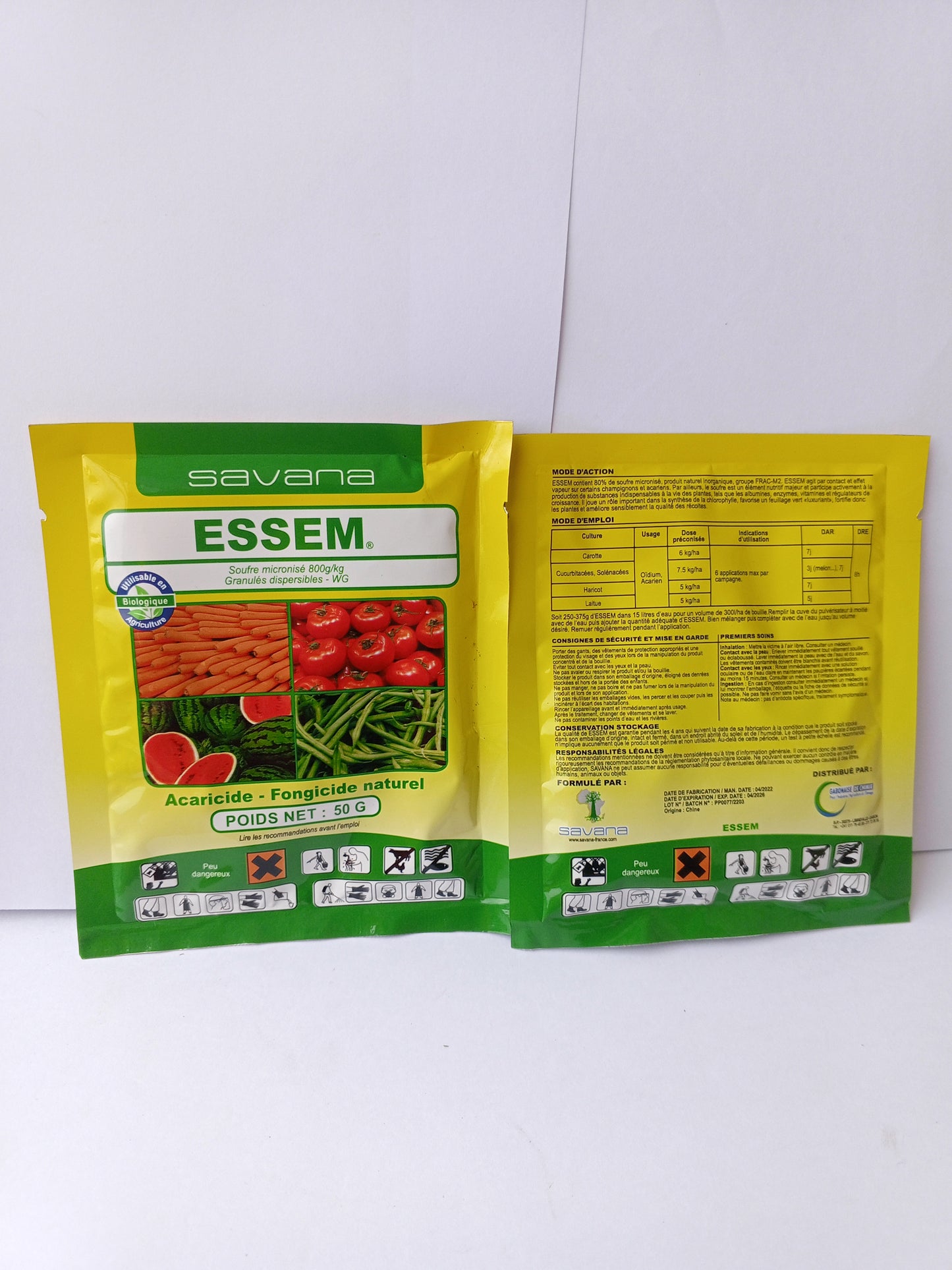 Insecticide et fongicide en sachet